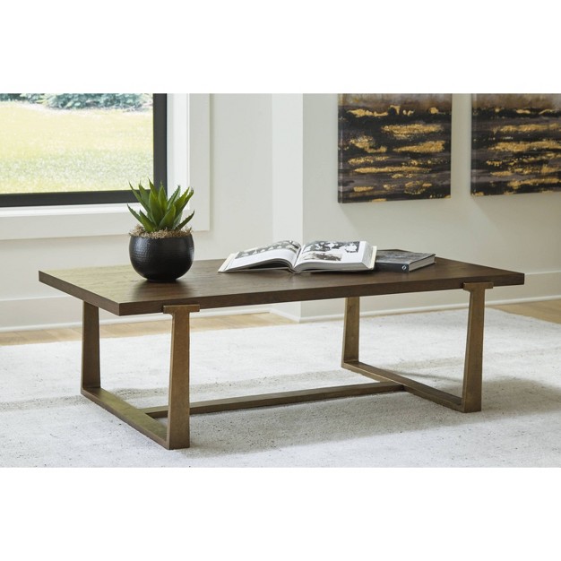 Balintmore Coffee Table Metallic Brown beige Signature Design By Ashley