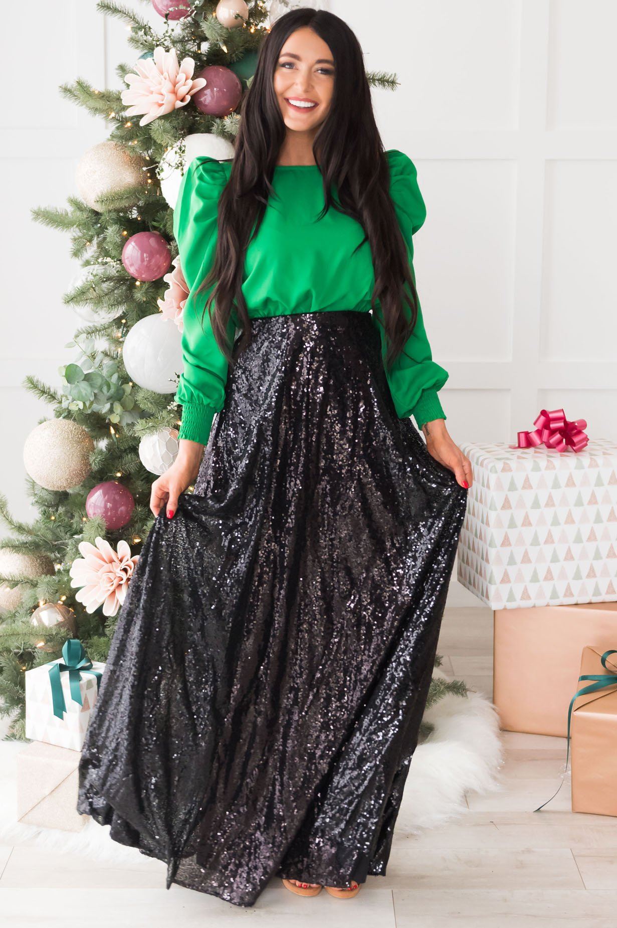 Glamorous Gala Sequin Maxi Skirt