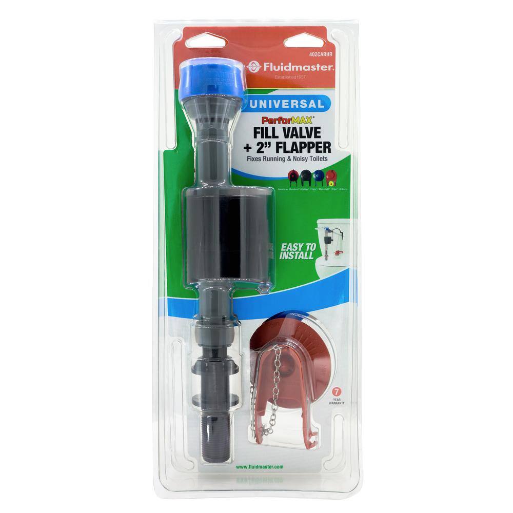 Fluidmaster PerforMAX Universal High Performance Toilet Fill Valve and 2 in. Flapper Repair Kit 402CARHRP14