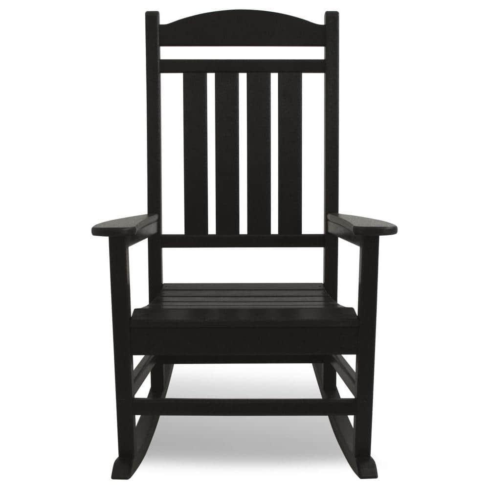 POLYWOOD Presidential Black Patio Rocker