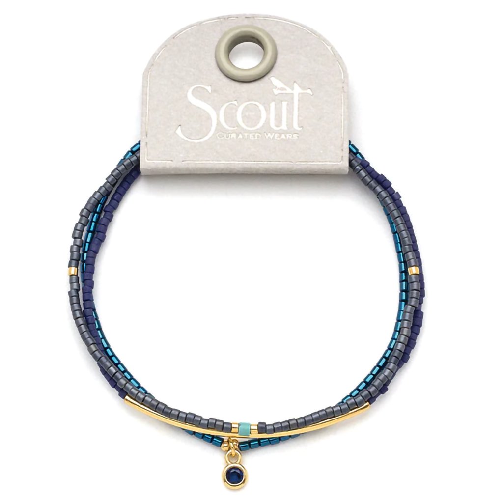 Scout Curated Wears  Tonal Chromacolor Miyuki Bracelet Trio - Navy/Gold