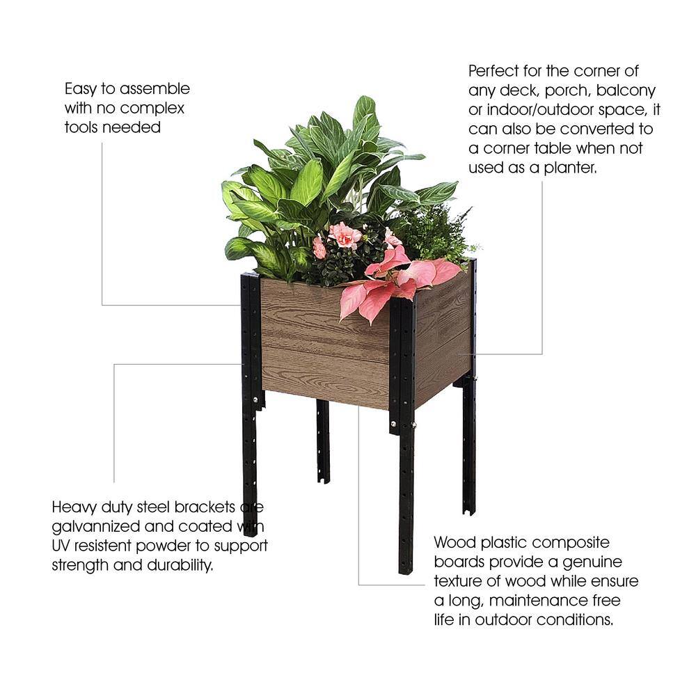 EverBloom 17 in. L x 19 in. W x 28 in. H Elevated Composite Planter Box E281719