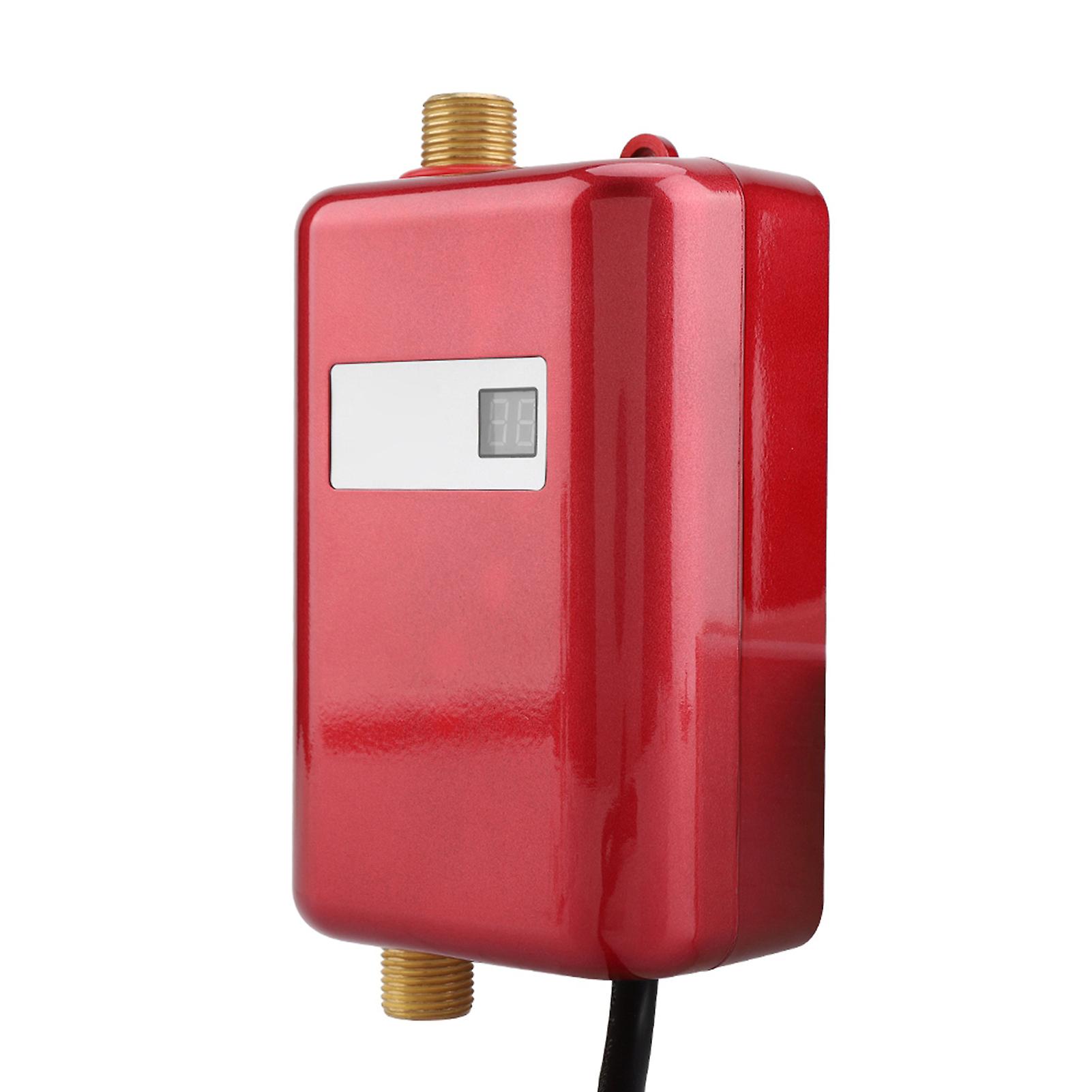 110v 3000w Mini Electric Tankless Instant Hot Water Heater Kitchen Washing Us Plug Red