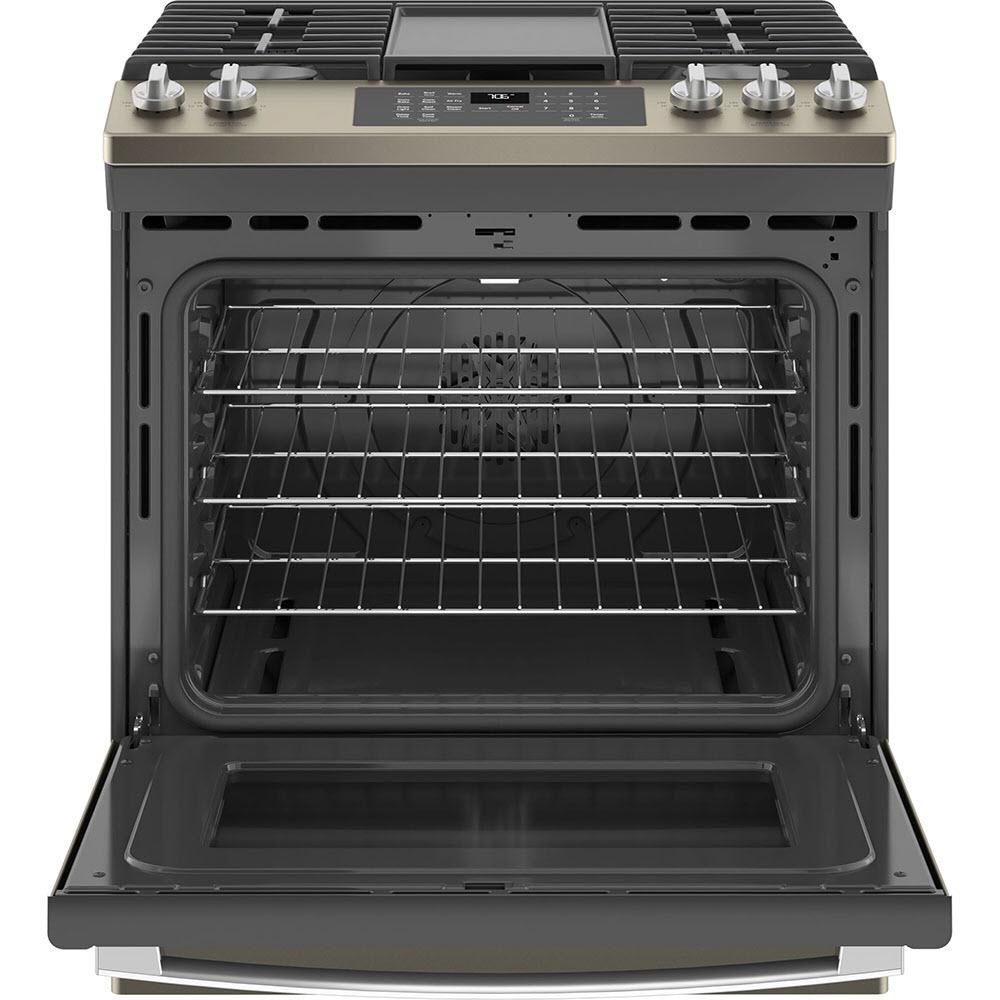 GE 30-inch Slide-in Gas Range with Convection Technology JCGS760EPES