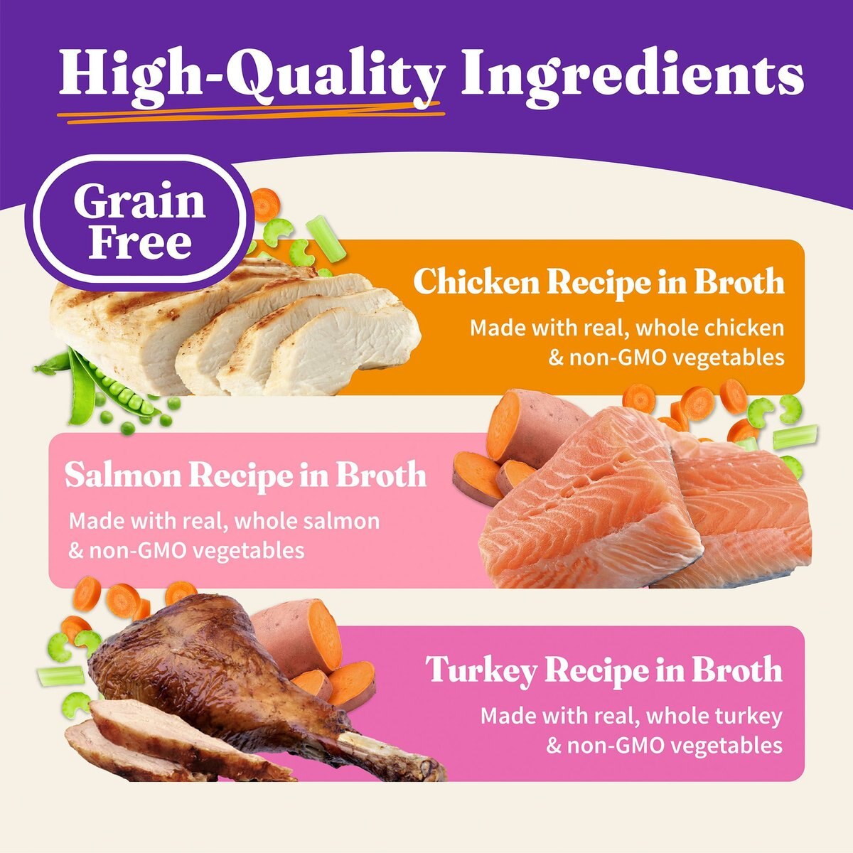 Halo Chicken， Salmon， Turkey Variety Pack Adult Grain-Free Pate Wet Cat Food