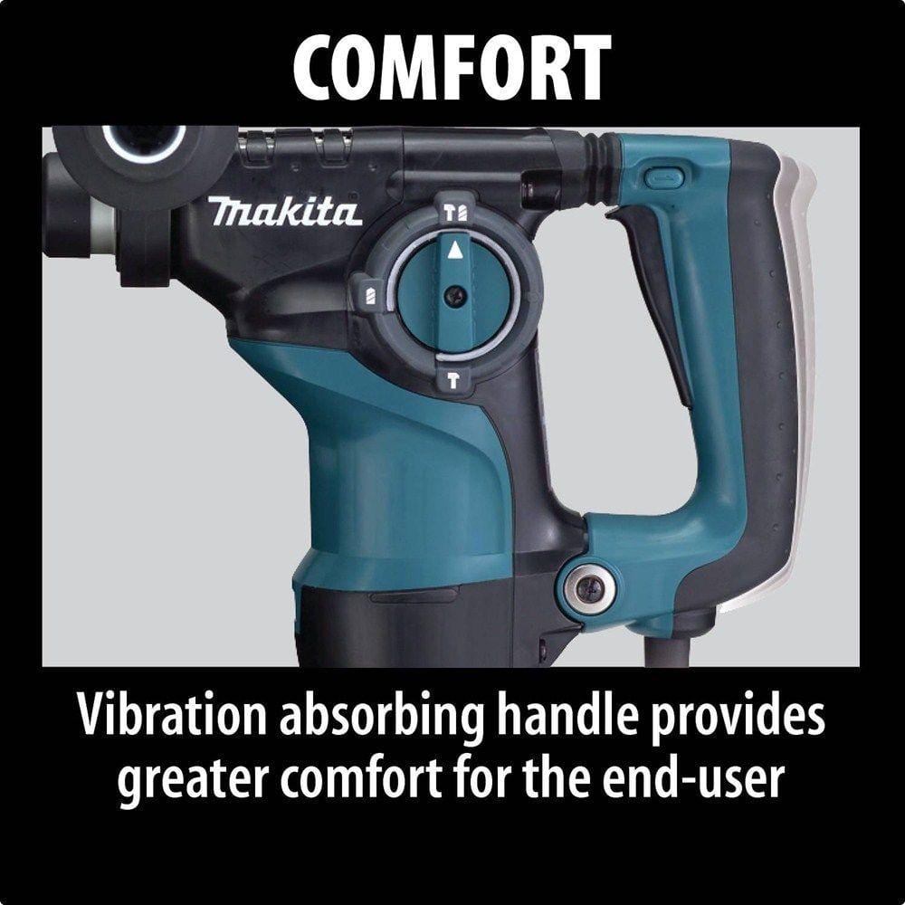 Makita 7 Amp 1-1/8 in. Corded SDS-Plus Concrete/Masonry Rotary Hammer Drill with Side Handle and Hard Case HR2811F