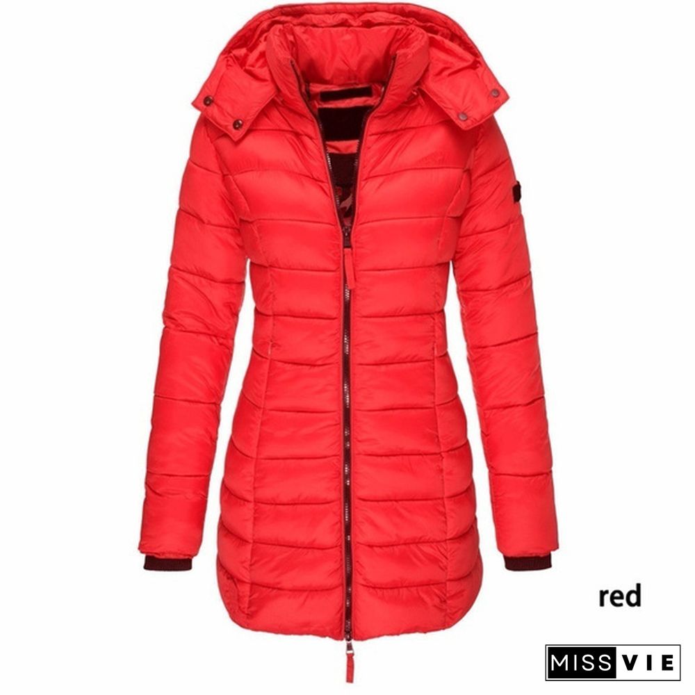 New Women Winter Long Coat Thicken Warm Hooded Cotton Padded Puffer Jacket Overcoat