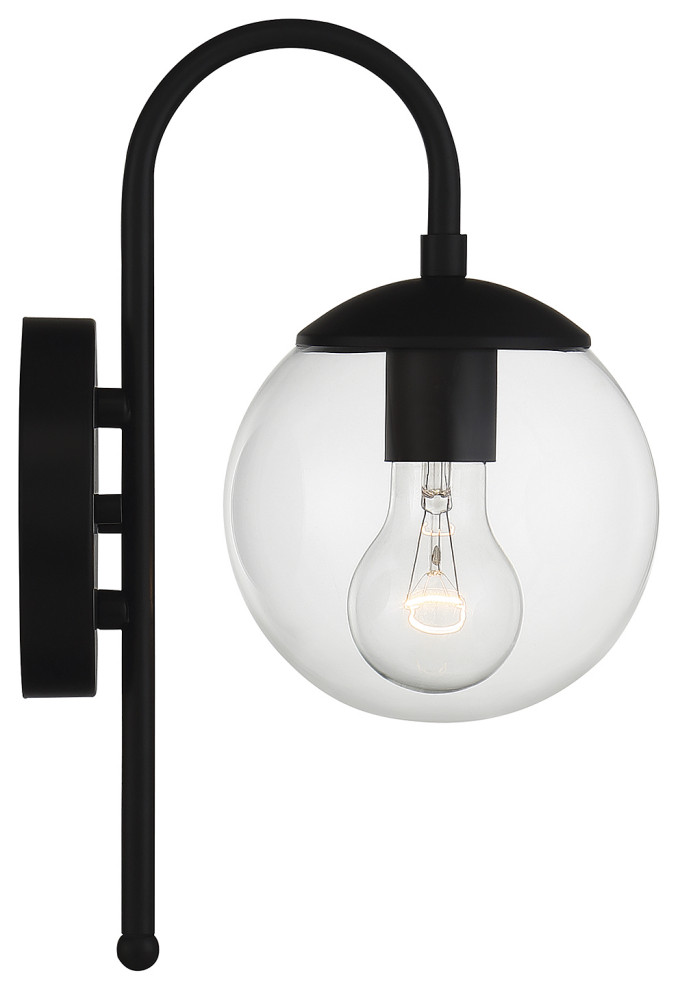 1 Light Outdoor Wall Lantern  Matte Black   Midcentury   Outdoor Wall Lights And Sconces   by Lights Online  Houzz