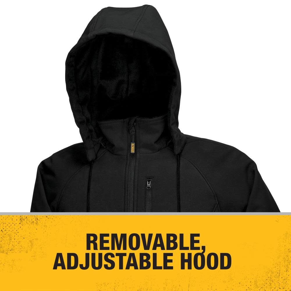 DEWALT Hooded Soft Shell Jacket Kitted: Battery Adapter & Charger Black - Medium DCHJ066C1-M from DEWALT