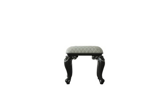 Acme 96885 House Delphine Stool  Two Tone Ivory Fa...