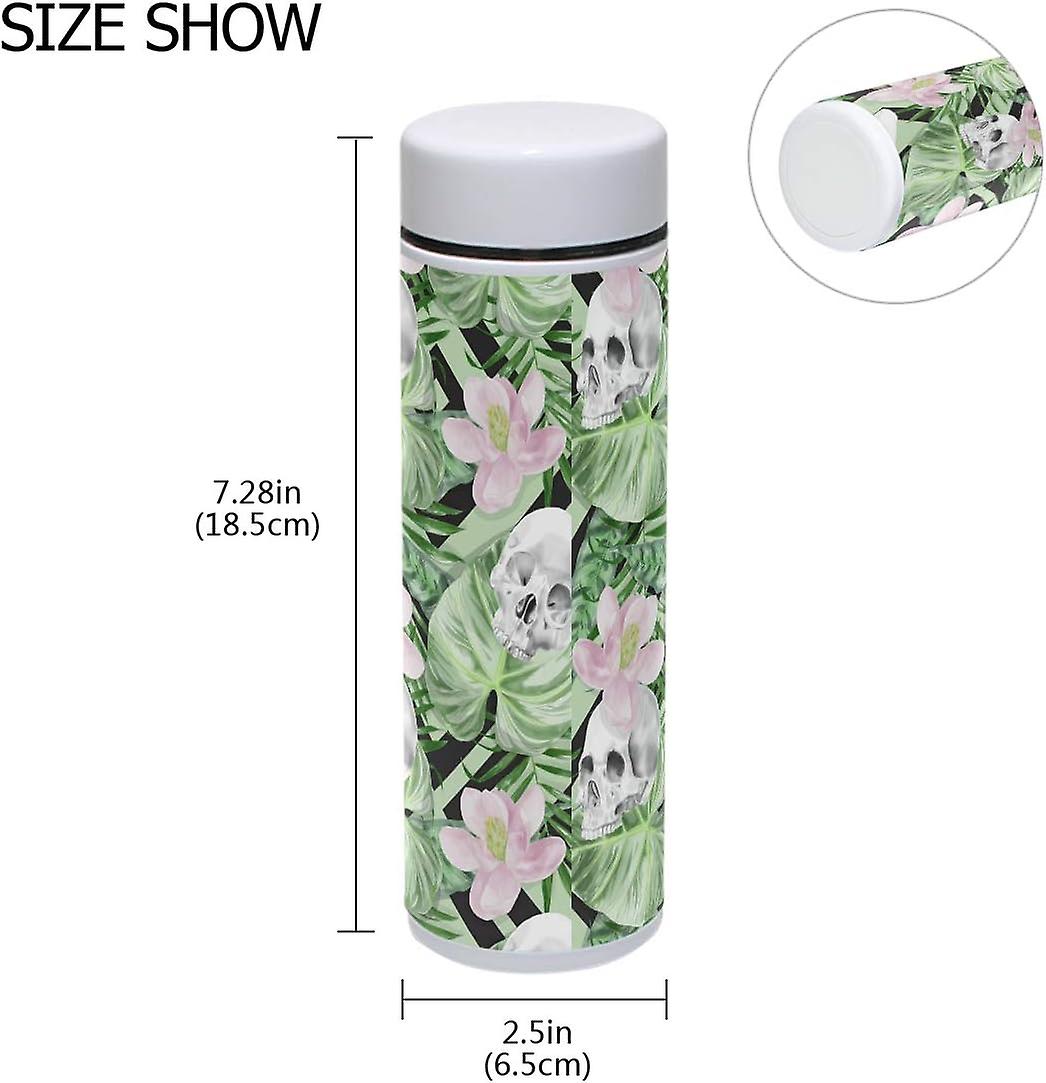 Vacuum Insulated Stainless Steel Water Bottle Exotic Leaves Flowers Skull Thermos Tumblers Portable Hyrdoflask Travel Mug