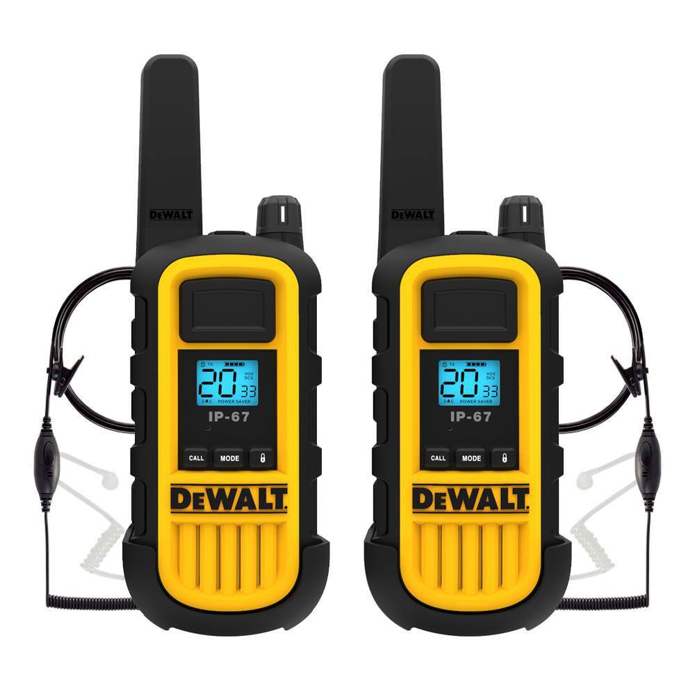 DW DXFRS300 Heavy-Duty 1-Watt Walkie Talkie and Headset Bundle (2-Pack) 1DXFRS300-SV1