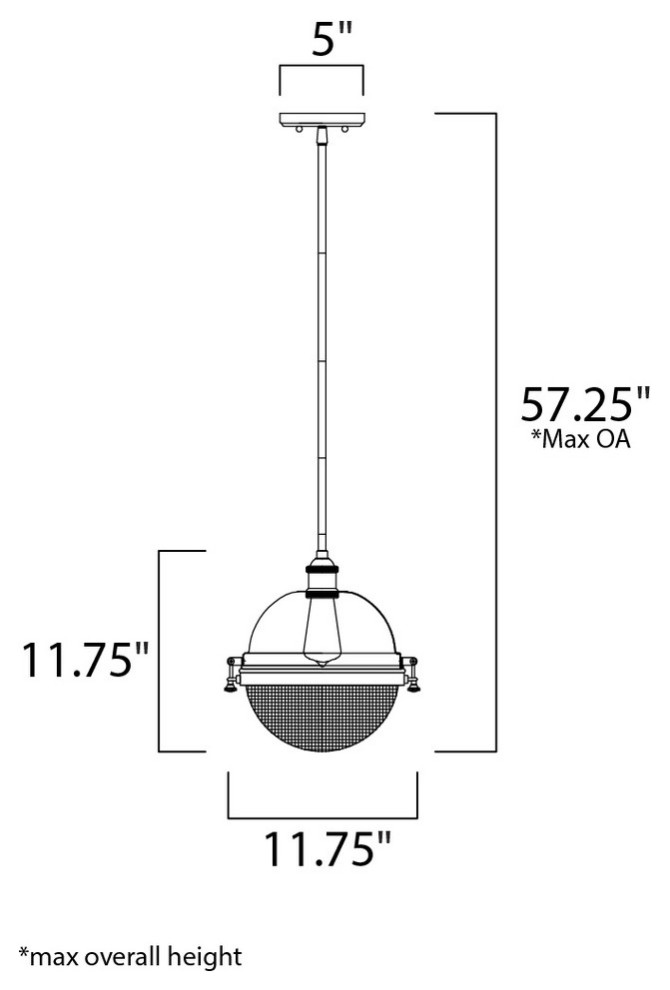 Portside 1 Light Outdoor Pendant   Industrial   Outdoor Hanging Lights   by Maxim Lighting International  Houzz