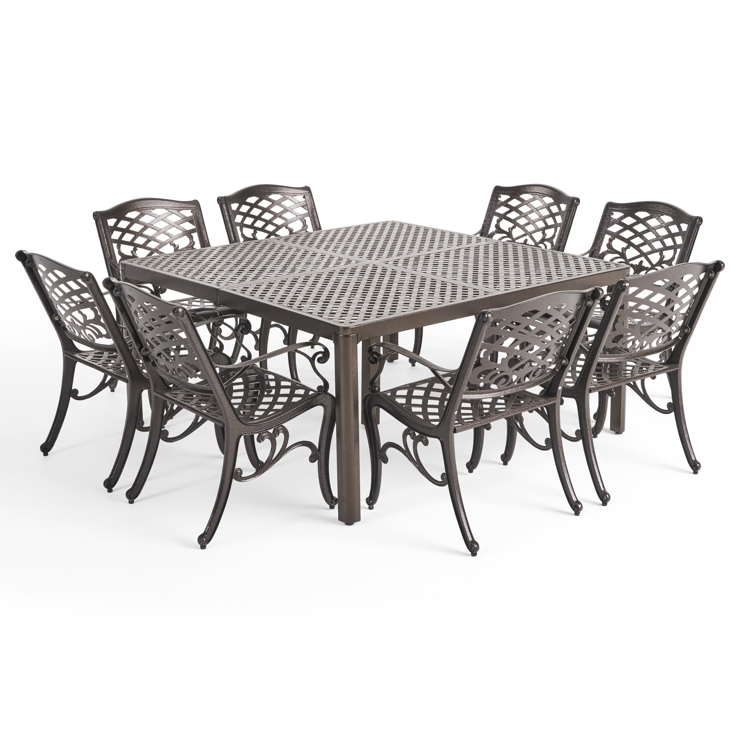 Laura Outdoor Aluminum 8 Seater Dining Set