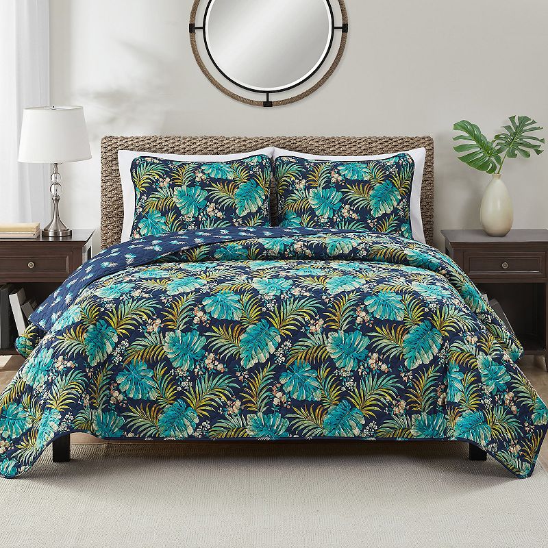 VCNY Home Key West Reversible Microfiber 3-piece Quilt Set