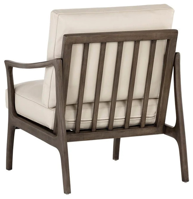 Yeriel Lounge Chair   Astoria Cream Leather   Midcentury   Armchairs And Accent Chairs   by Rustic Home Furniture Deco  Houzz