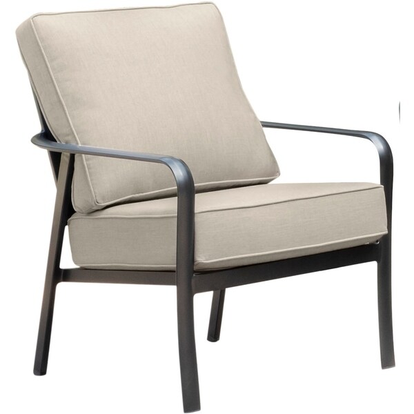 Hanover Cortino 5Piece CommercialGrade Patio Seating Set with 2 Cushioned Club Chairs，Sofa，and Coffee and Side Table