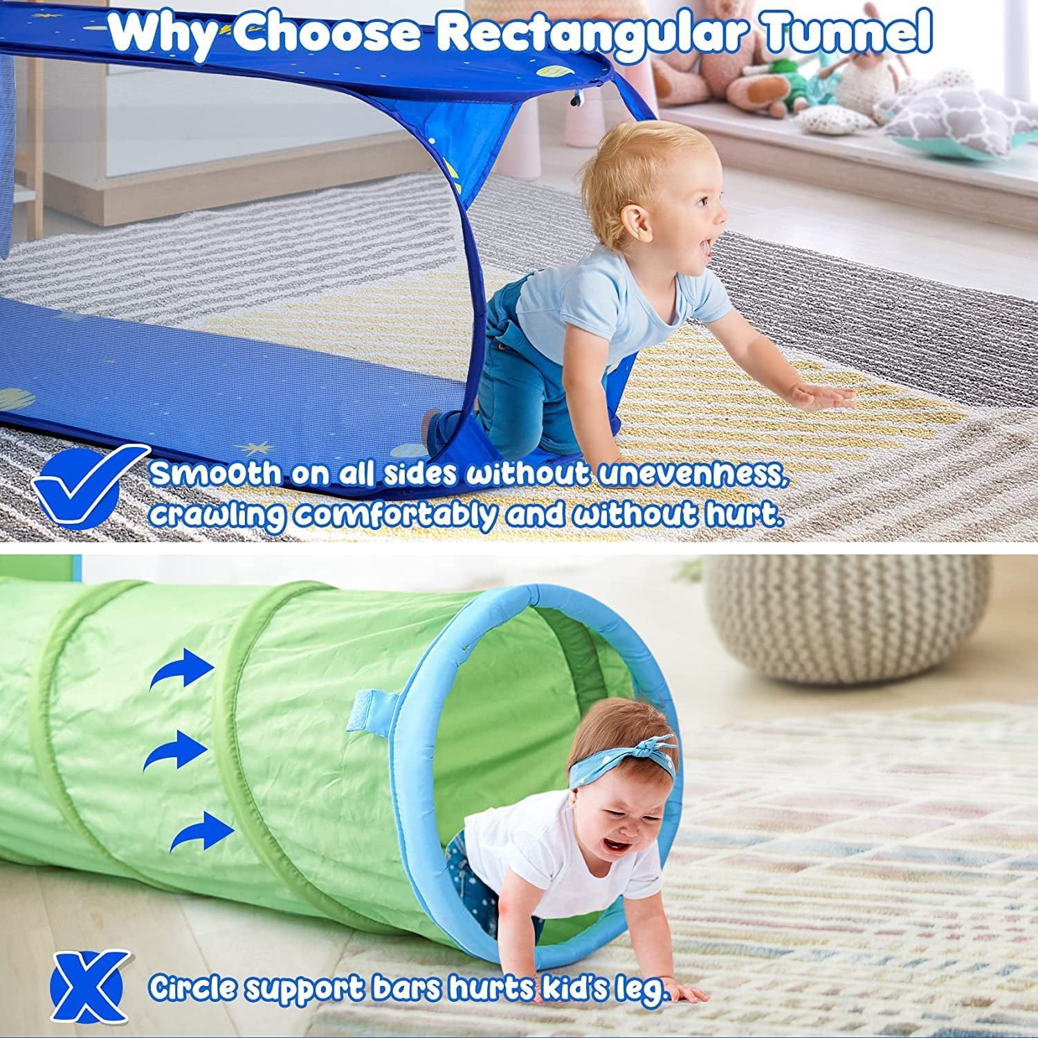 Kids Play Tent for Boys and Crawl Tunnel Princess Tents for Toddlers Baby Playhouse Toys Boys Indoor Outdoor Play House Perfect Kid’s Gifts