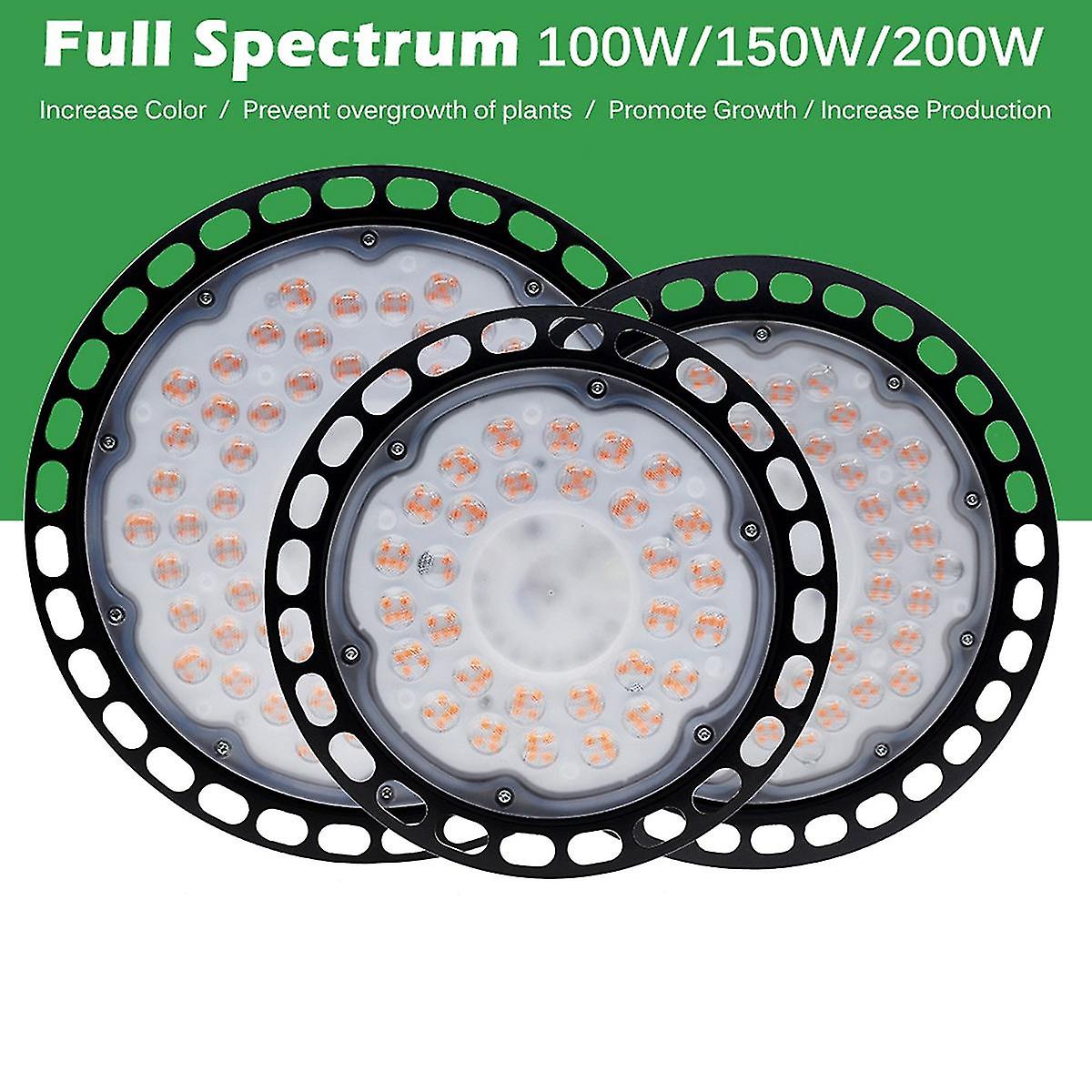 Led Grow Light 100w Full Spectrum Ufo Phyto Lamp Waterproof Wire Plug