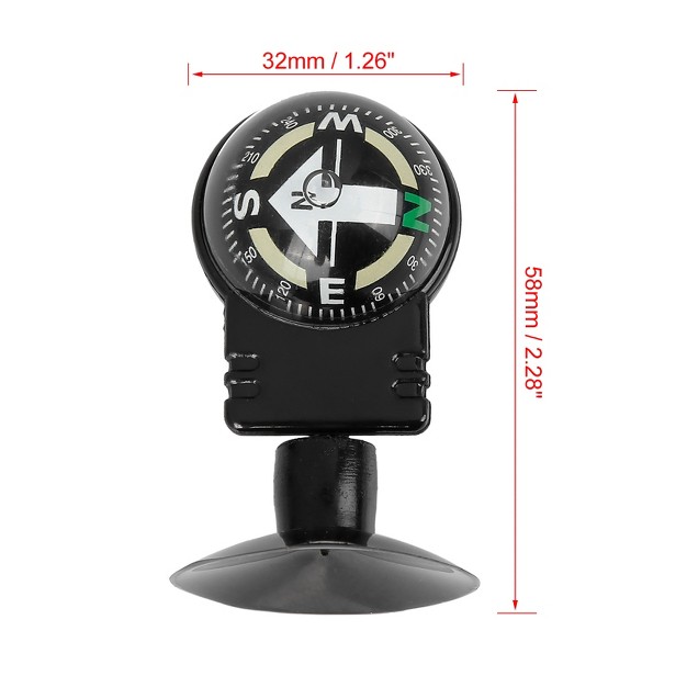 Unique Bargains Car Compass Ball Sucker Dashboard Mount Navigation Black 1 Pc