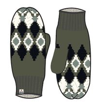 Wave Recycled Fleece Lined Mittens - Khaki