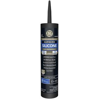 GE Supreme Silicone 10.1 oz. Black Window and Door Caulk 2777174