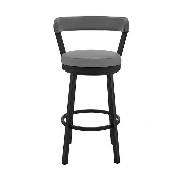 Swivel Counter Barstool with Curved Open Back and Metal Legs