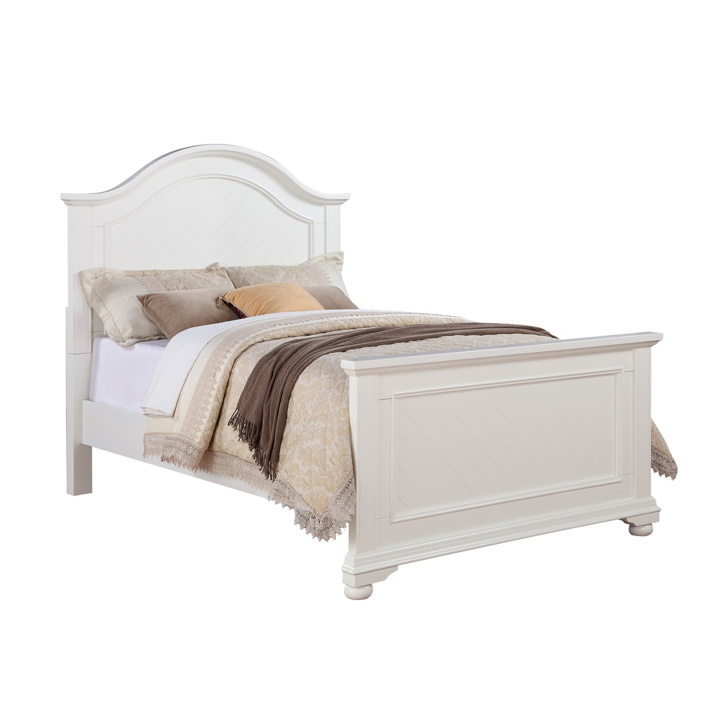 Picket House Furnishings Addison White Twin Panel Bed-Finish:White,Size:Full