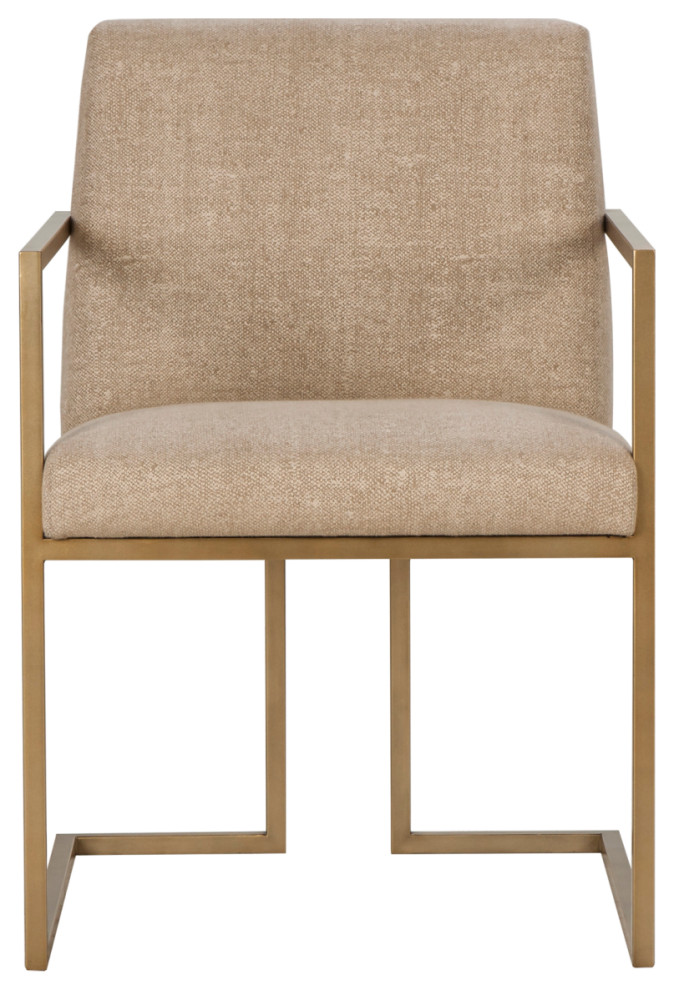 Brass Metal Frame Upholstered Armchair  Andrew Martin Ashton   Contemporary   Dining Chairs   by Oroa   Distinctive Furniture  Houzz