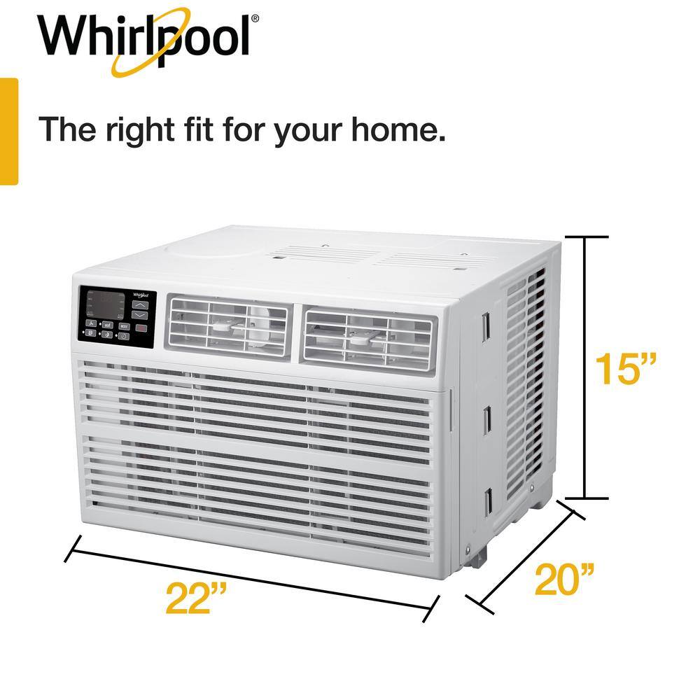 Whirlpool Energy Star 10000 BTU 115-Volt Window-Mounted Air Conditioner w Remote Control AC for Rooms up to 450 sq. ft. Timer WHAW101CW