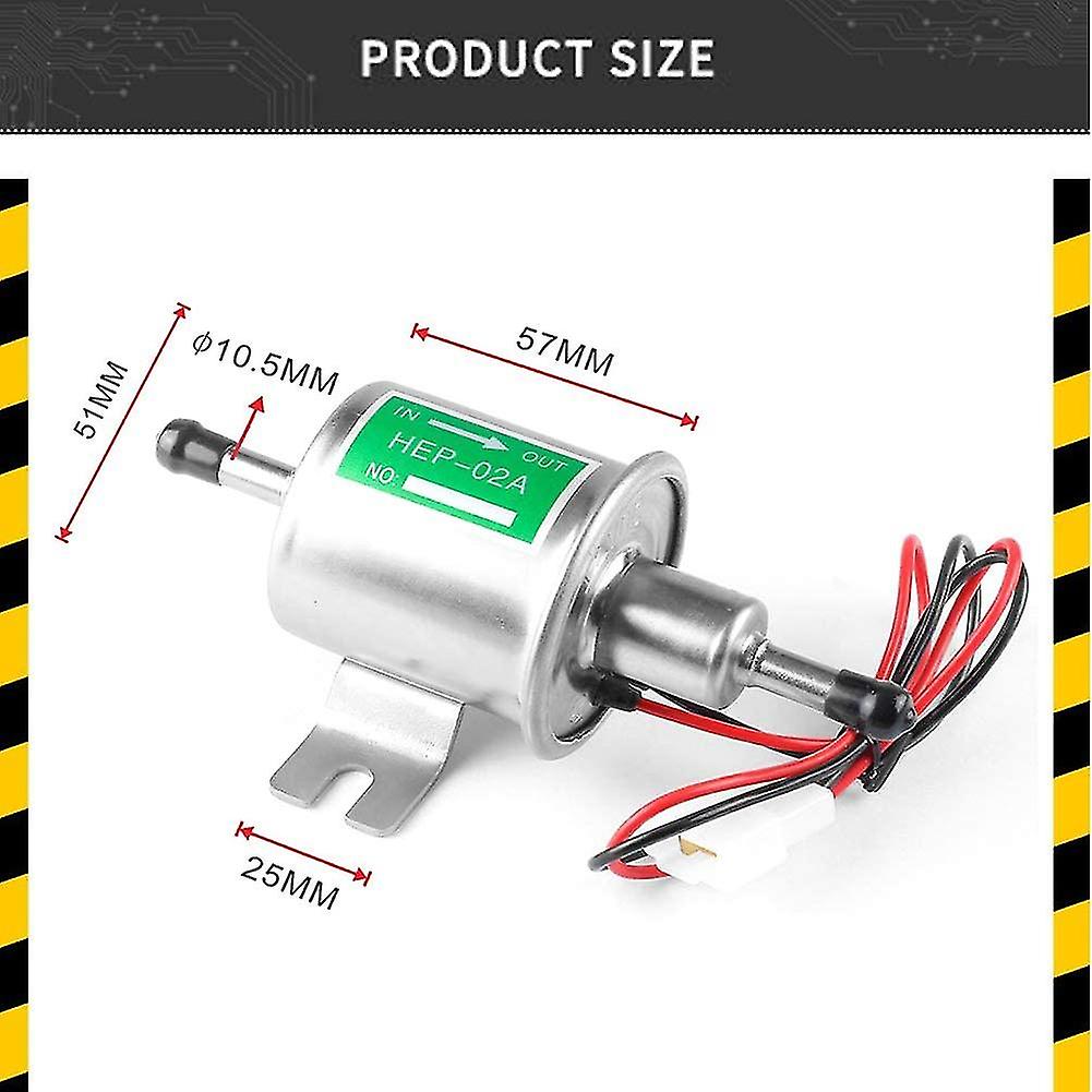 Universal Automotive Modified Hep-02a 12v Heavy Duty Electric Fuel Pump Metal (silver