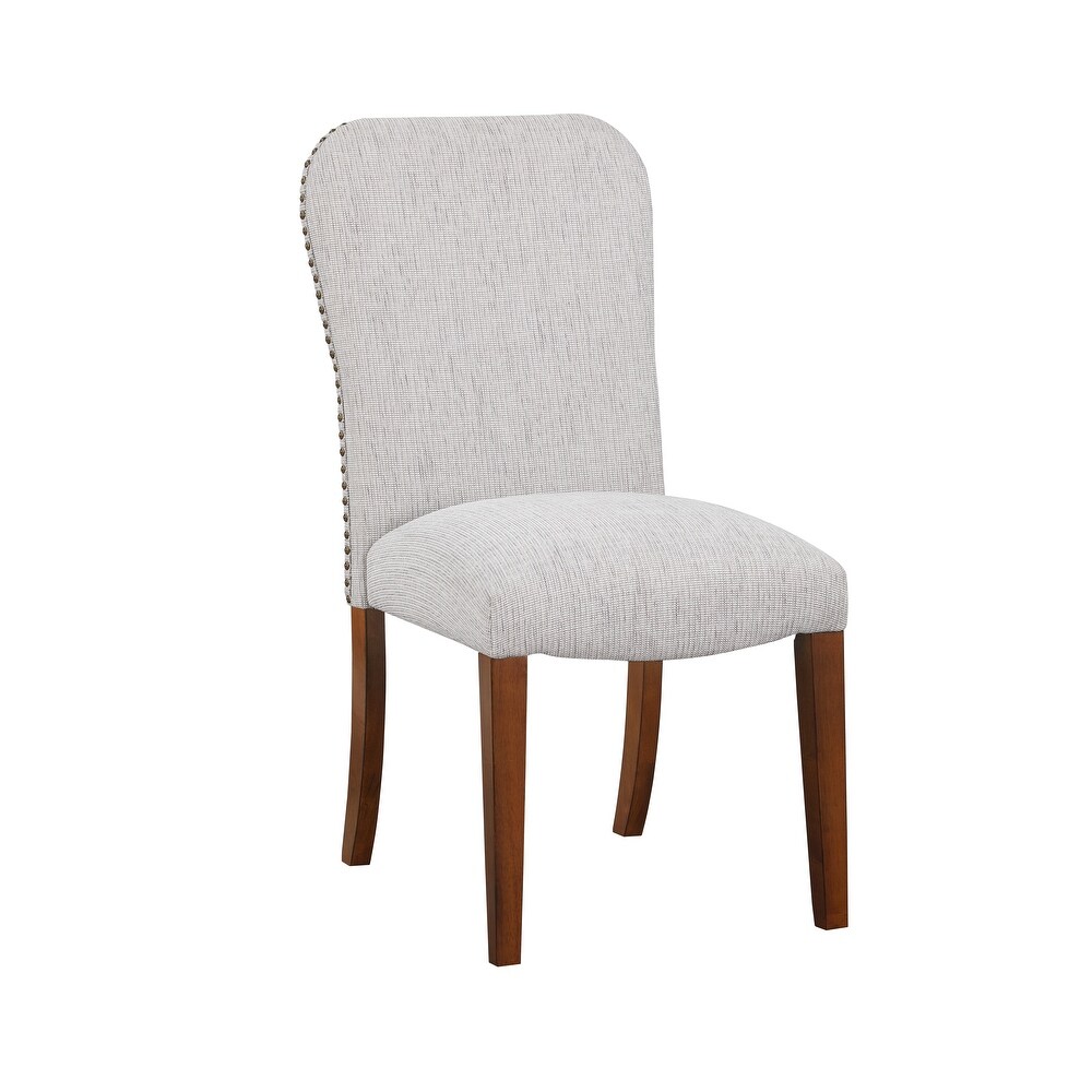 Sea Oat Dining Chair in Performance Fabric with Nail Heads   Set of 2