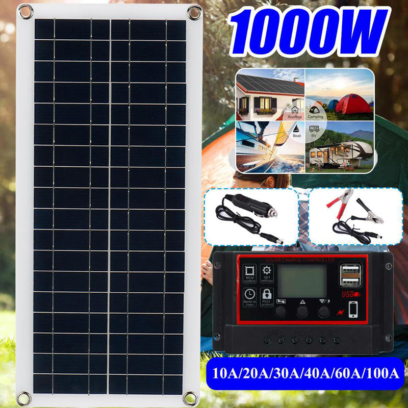 Solar Panel Kit  USB Charging Controller Portable Waterproof Emergency Battery For Phone Car MP3