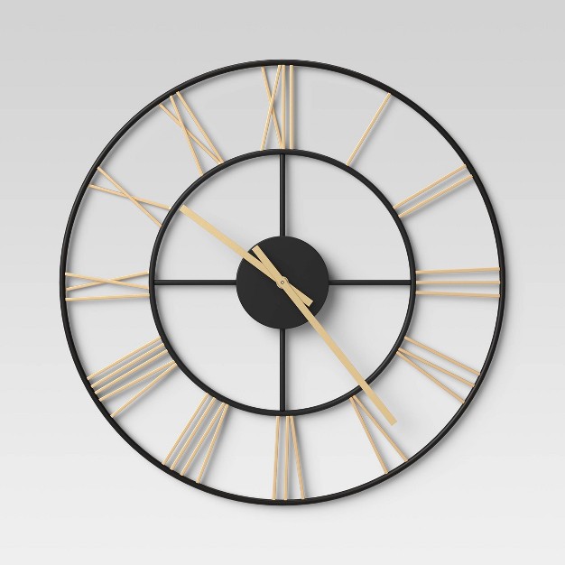 Decorative Wall Clock Gold black