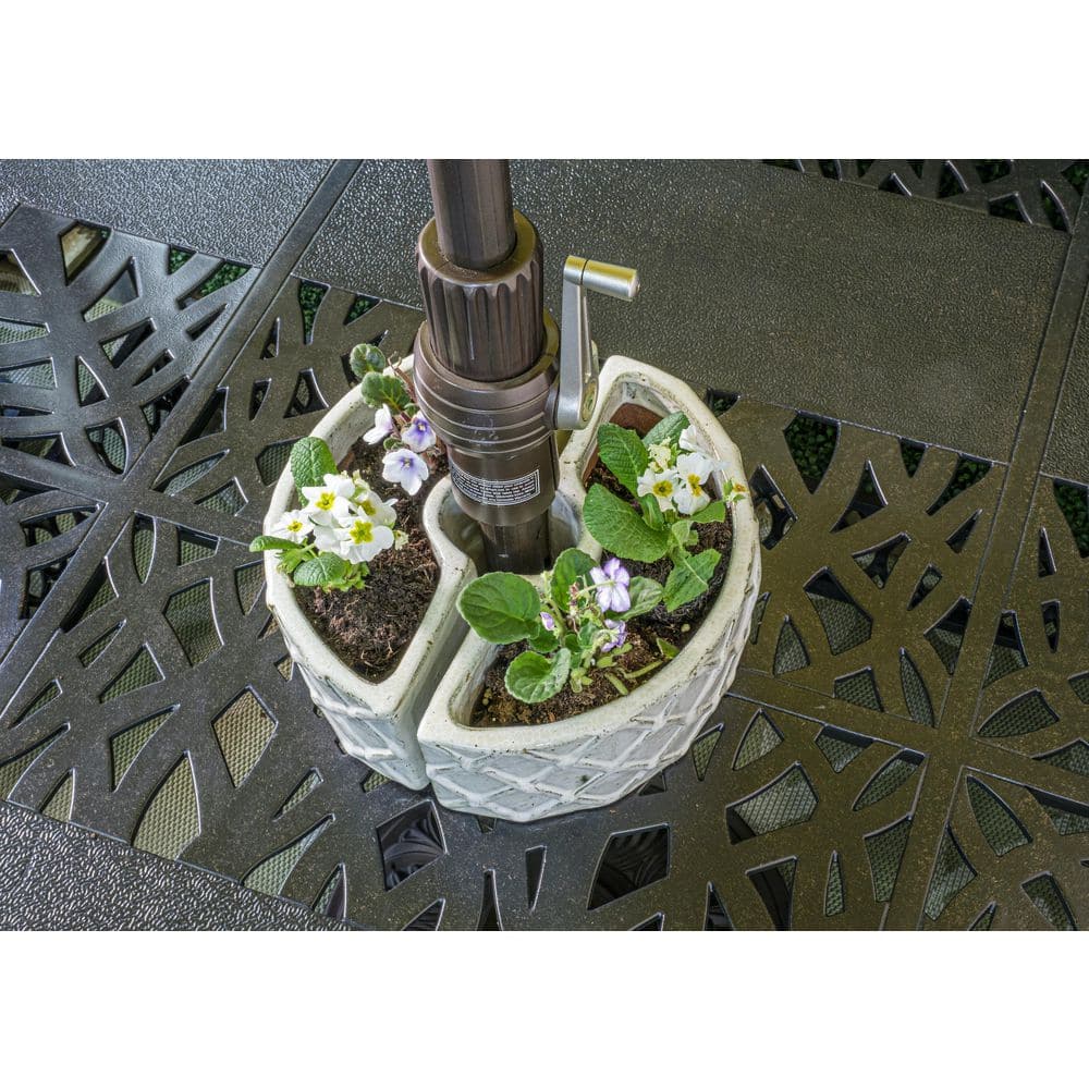 Alfresco Crema Ceramic Trellis Umbrella Planter 38-8448