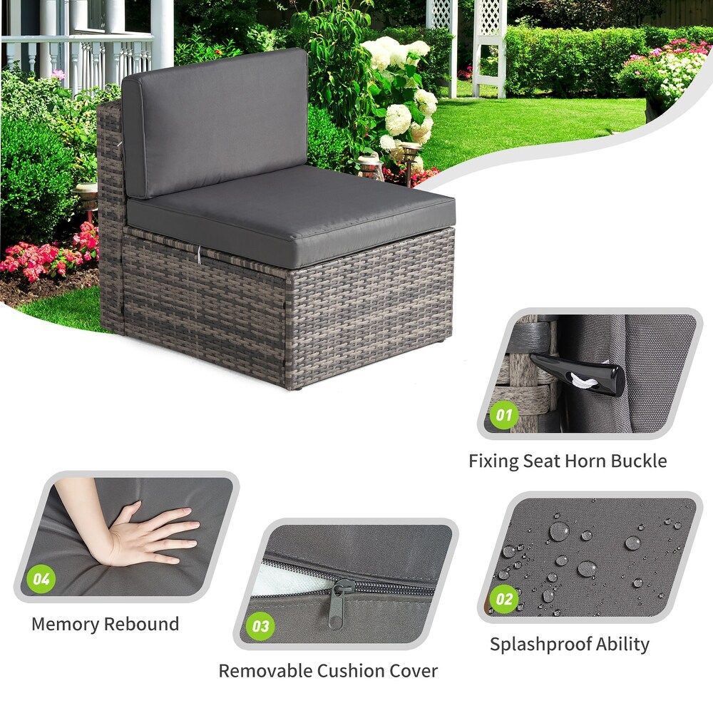 7PCS Outdoor Sectional Sofa Set，Patio conversation set