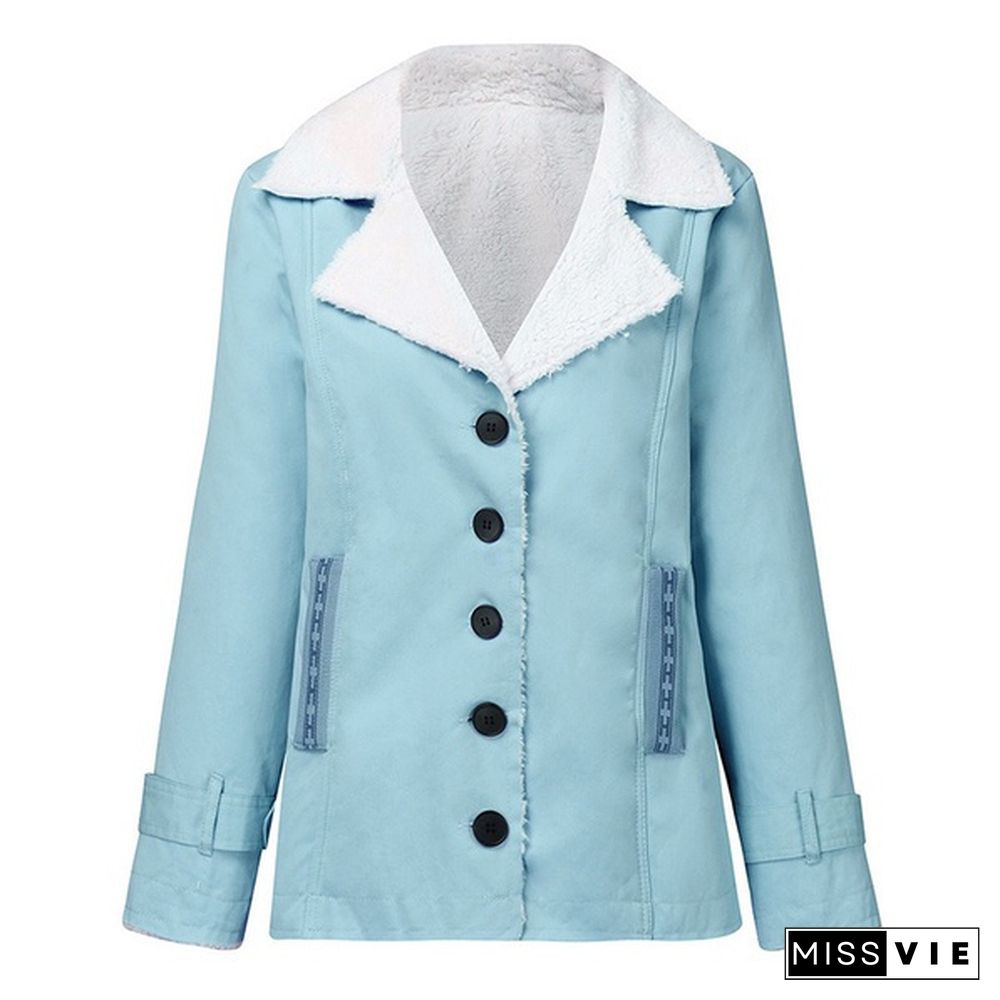 New Winter Women's Fashion Denim Jacket Plus Velvet Warm Long-sleeved Jacket Thicker Motorcycle Lapels Coat Plus Size