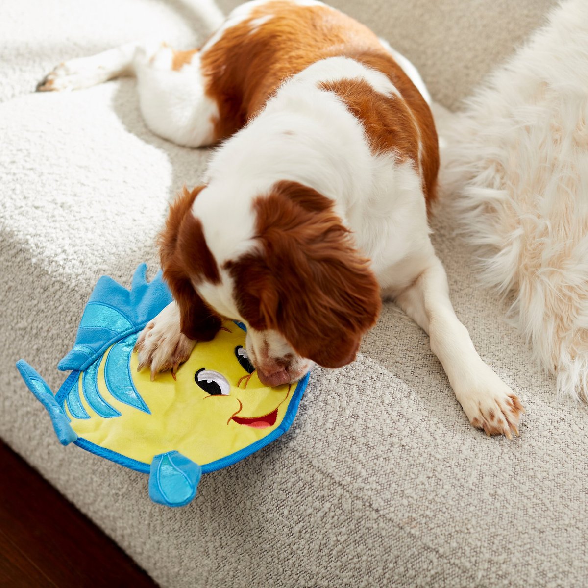 Disney Flounder Flat Plush Squeaky Dog Toy