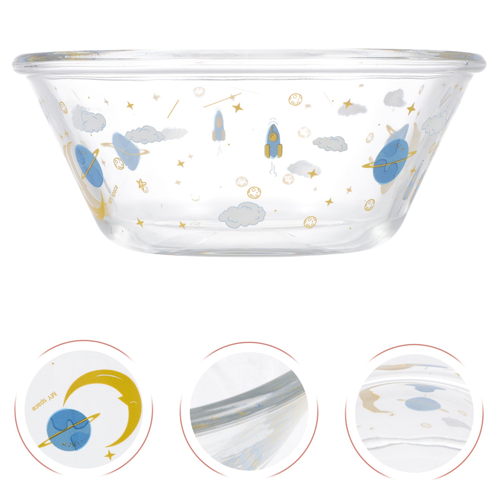 Decorative Dessert Bowl Multi-function Snack Container Glass Salad Bowl