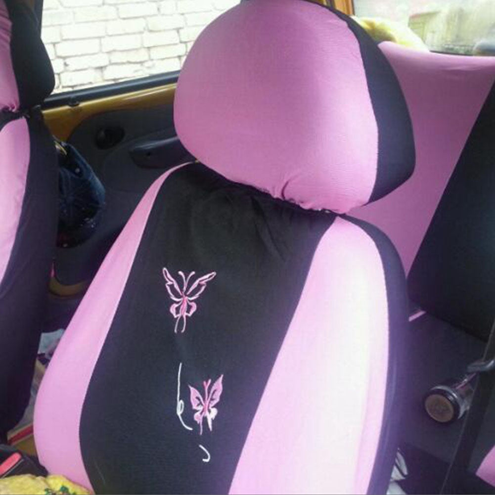 4/9 Pcs Car Seat Covers Butterfly Embroidery Car-Styling Woman Seat Covers Automobiles Car Interior Accessories