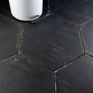 Merola Tile Retro Hex Nero 14-18 in. x 16-14 in. Porcelain Floor and Wall Tile (11.07 sq. ft.Case) FNURTXNG