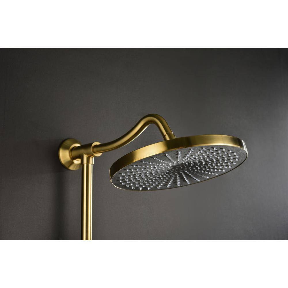 Aosspy Single-Handle 4-Spray Shower head Faucet 2.0 GPM with 10 in. High Pressure Shower Faucet in Gold (Valve Included) AS-S-1033B-GB