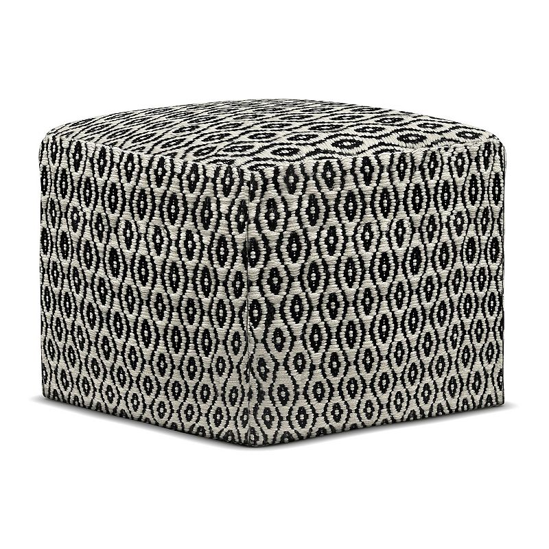 Simpli Home Kiana 18-in. Square Woven Indoor / Outdoor Pouf