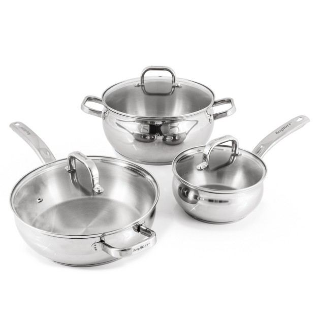 Berghoff 12pc 18 10 Stainless Steel Cookware Set With Glass Lid Belly Shape