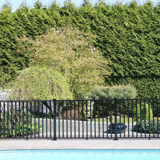 PEAK AquatinePLUS 58 in. x 72 in. x 4 ft. Black Aluminum Pool Fence Rail and Picket Kit 57113