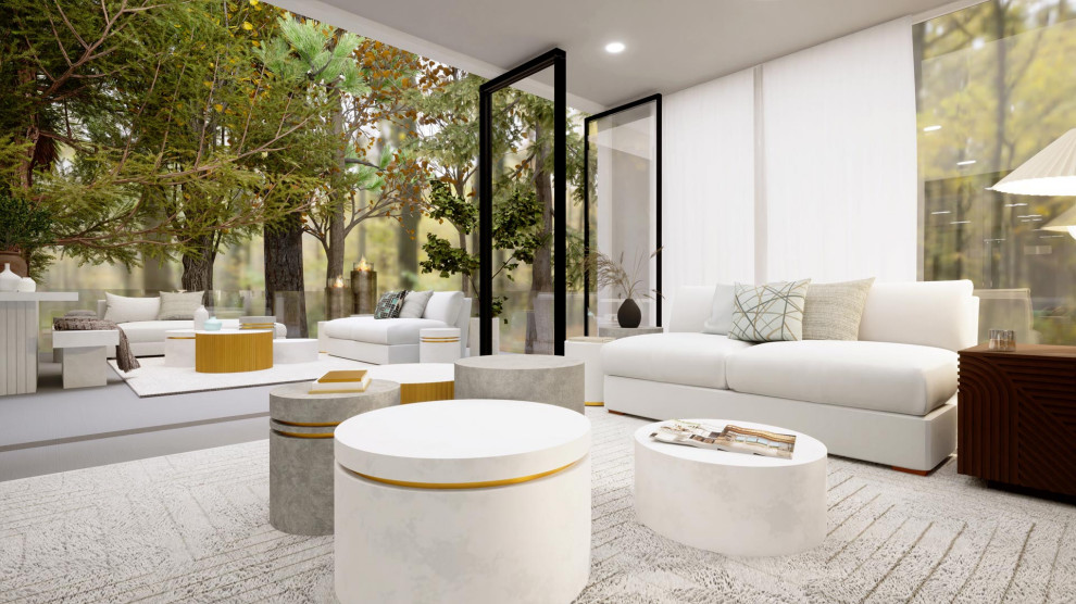 Linea Ring Accent Table Set  Gray and Gold   Contemporary   Outdoor Side Tables   by Seasonal Living Trading LTD  Houzz