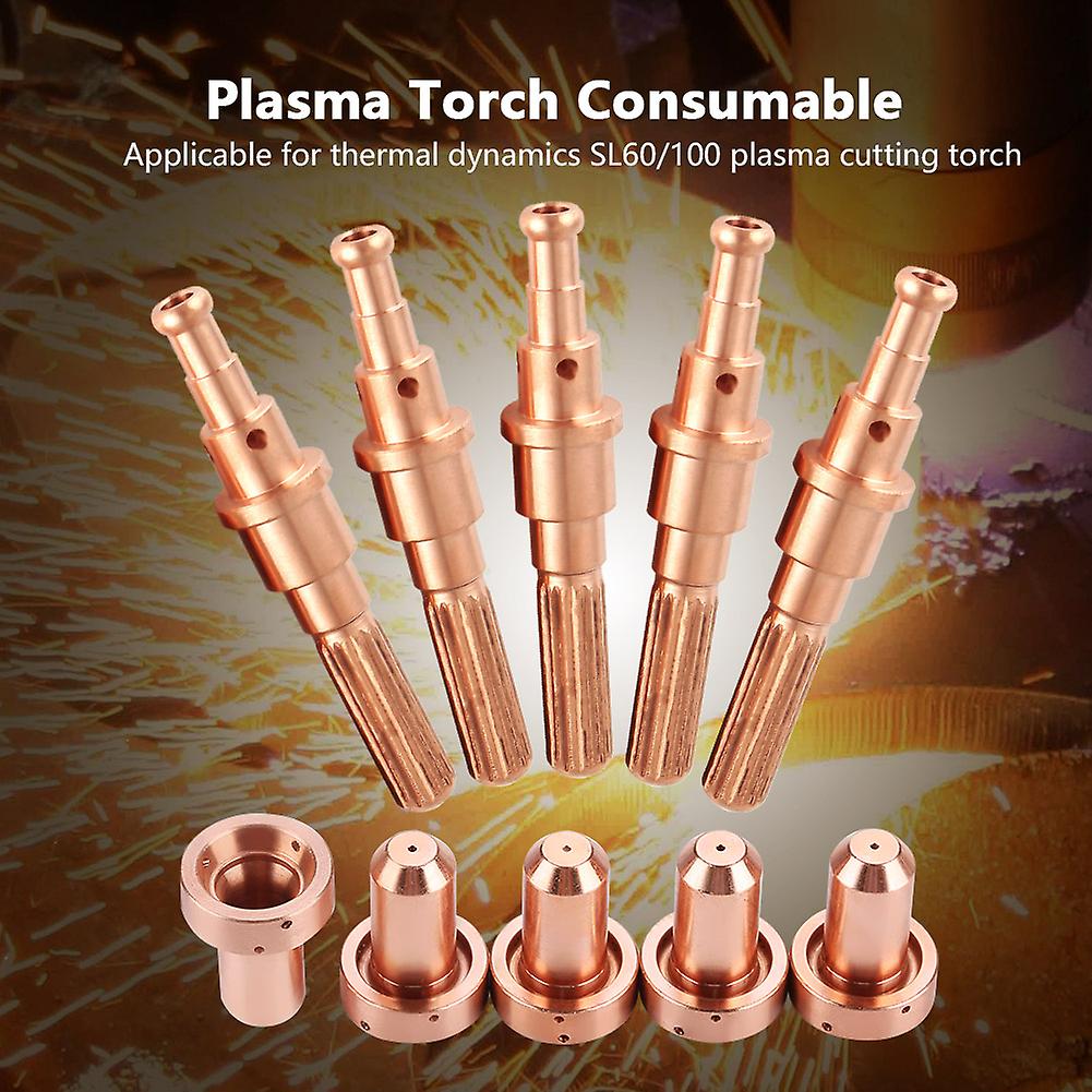 5pcs 9-8215 Electrode   5 Pcs 9-8210 Nozzle Tips For Thermal Dynamics Sl60/100 Plasma Torch