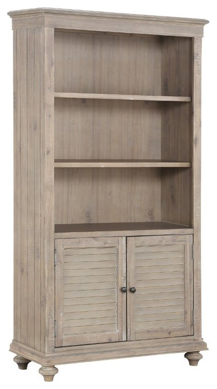 Lexicon Cardano Wood Bookcase in Driftwood Charcoal   Traditional   Bookcases   by Homesquare  Houzz