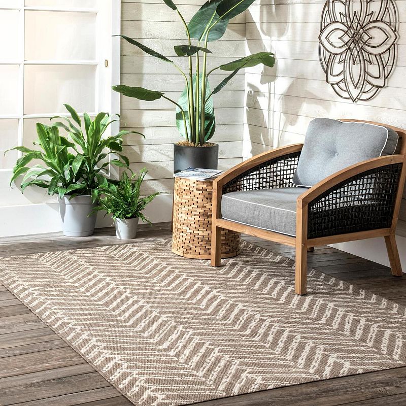 nuLOOM Macklin Herringbone Indoor/Outdoor Area Rug