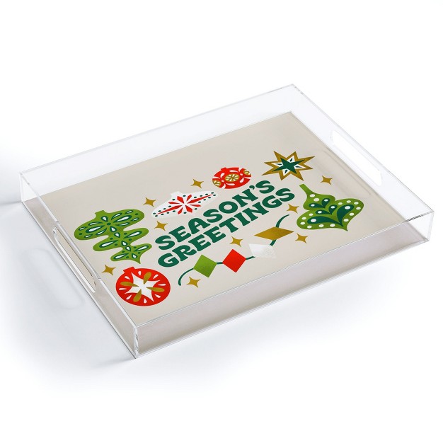 Jessica Molina Seasons Greetings Vintage Ornaments Acrylic Tray Deny Designs